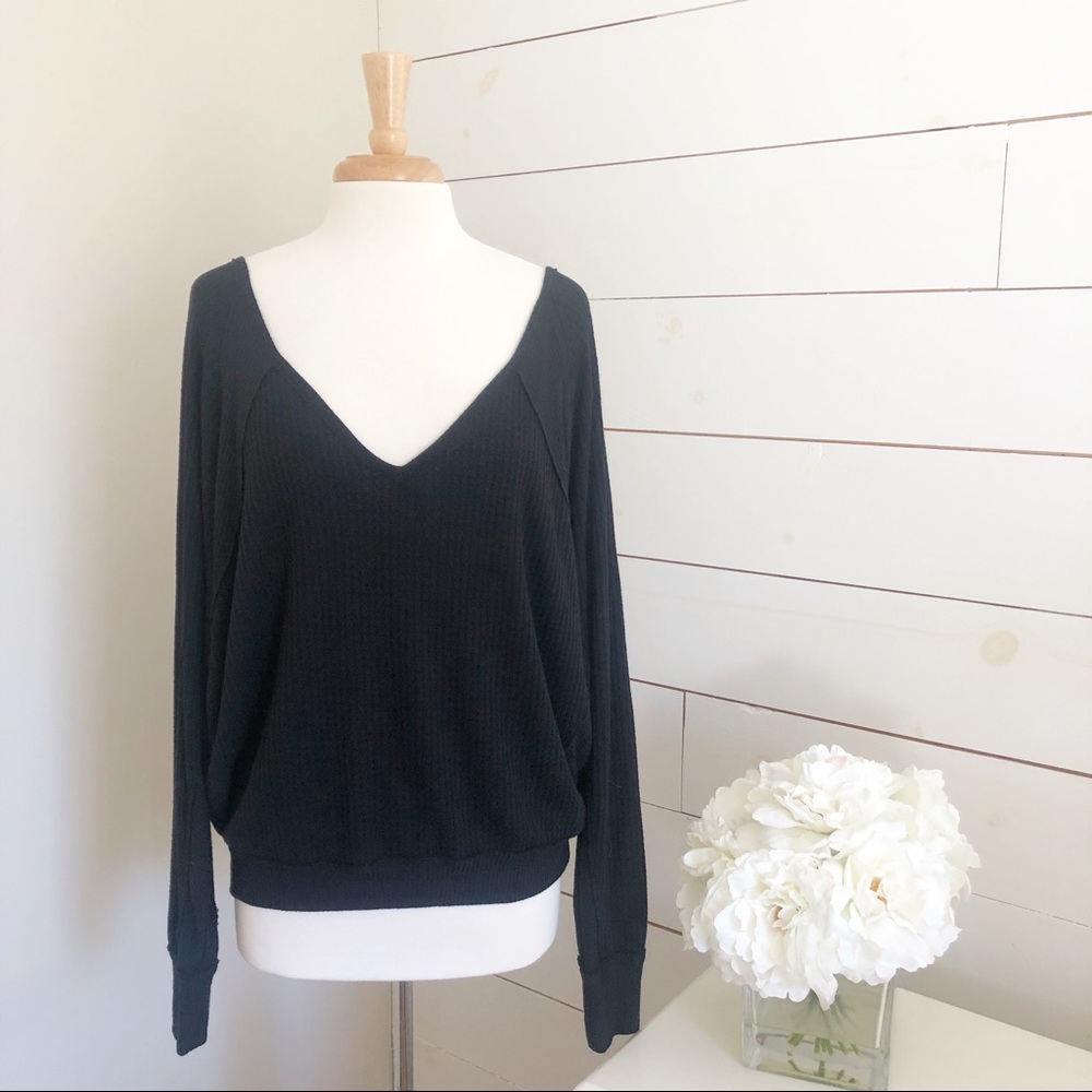 Free People • We The Free Waffle Knit V-Neck Top